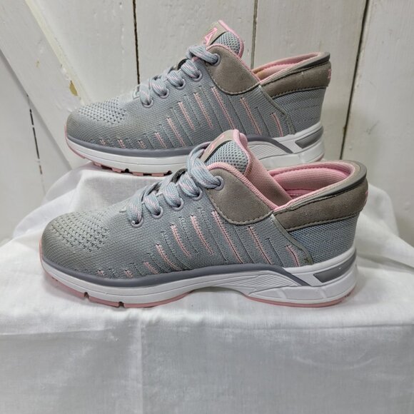 Zeba Hands Free Slip On Sneakers Shoes Women 7 Rose Gray Pink Slip Resist - Picture 4 of 10